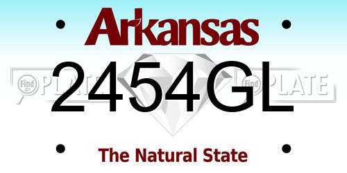 2454GL Arkansas License Plate