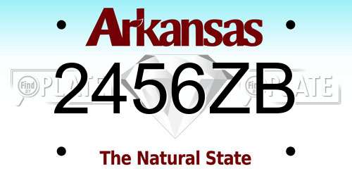 2456ZB Arkansas License Plate