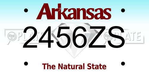 2456ZS Arkansas License Plate