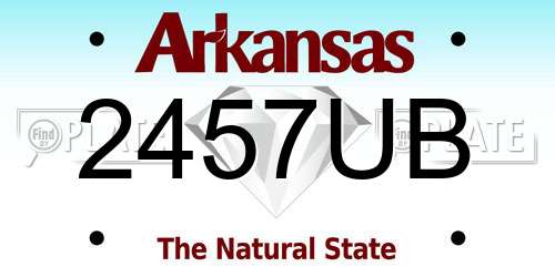 2457UB Arkansas License Plate