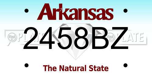 2458BZ Arkansas License Plate