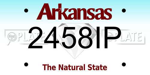 2458IP Arkansas License Plate
