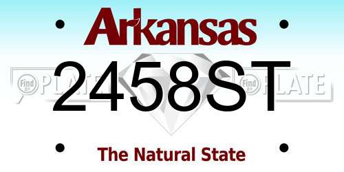 2458ST Arkansas License Plate
