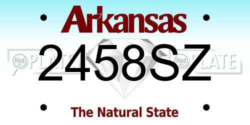 2458SZ Arkansas License Plate