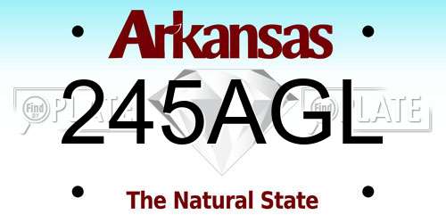 245AGL Arkansas License Plate