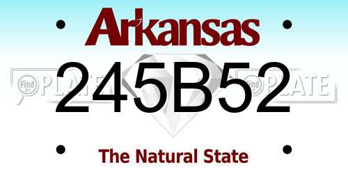 245B52 Arkansas License Plate