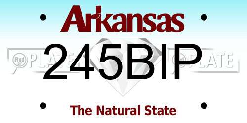 245BIP Arkansas License Plate