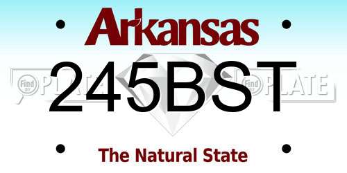 245BST Arkansas License Plate