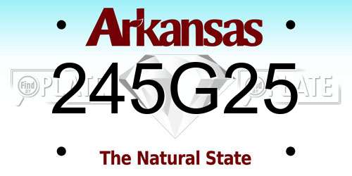 245G25 Arkansas License Plate