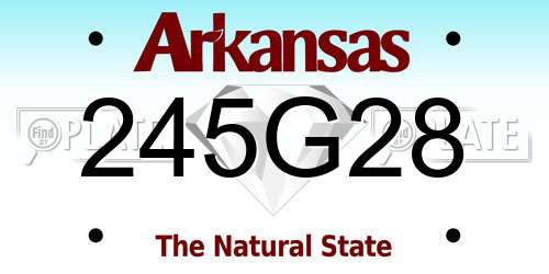 245G28 Arkansas License Plate