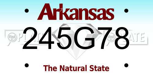 245G78 Arkansas License Plate