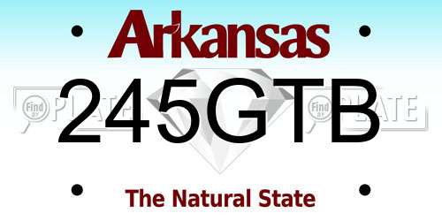 245GTB Arkansas License Plate