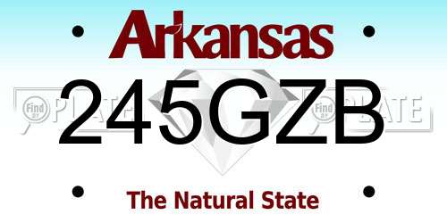 245GZB Arkansas License Plate