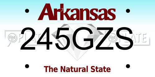 245GZS Arkansas License Plate