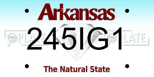 245IG1 Arkansas License Plate
