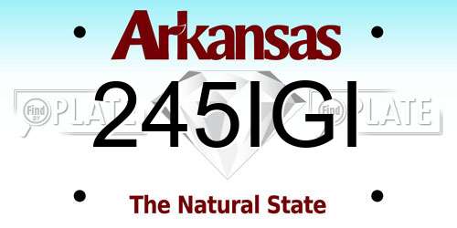 245IGI Arkansas License Plate