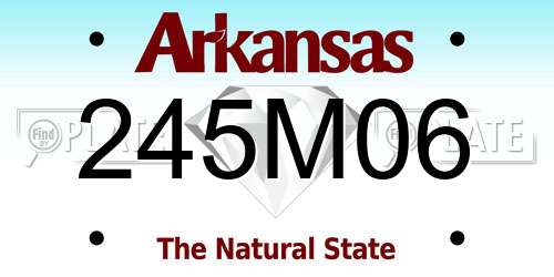 245M06 Arkansas License Plate