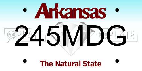 245MDG Arkansas License Plate