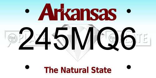 245MQ6 Arkansas License Plate