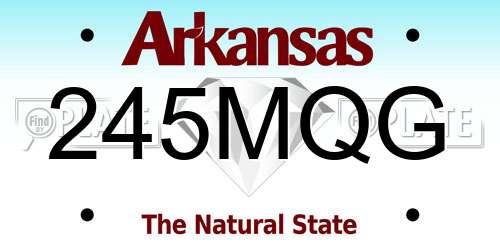245MQG Arkansas License Plate