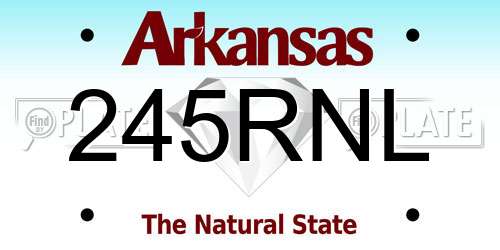 245RNL Arkansas License Plate