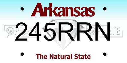 245RRN Arkansas License Plate