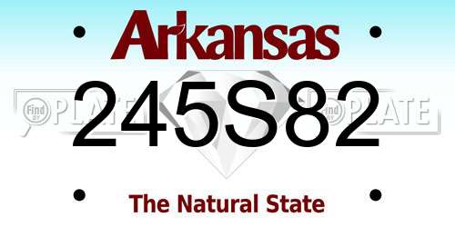 245S82 Arkansas License Plate