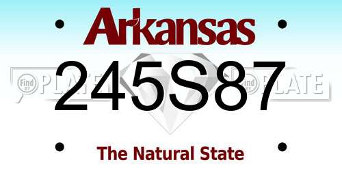 245S87 Arkansas License Plate