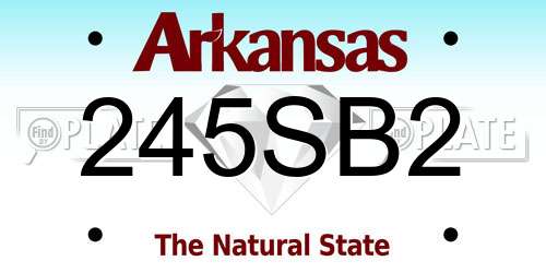 245SB2 Arkansas License Plate