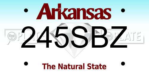 245SBZ Arkansas License Plate