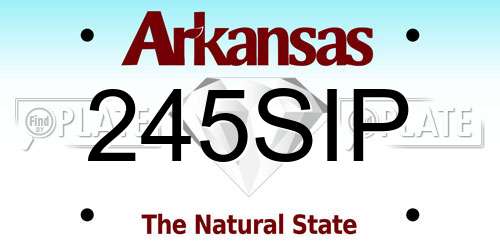 245SIP Arkansas License Plate