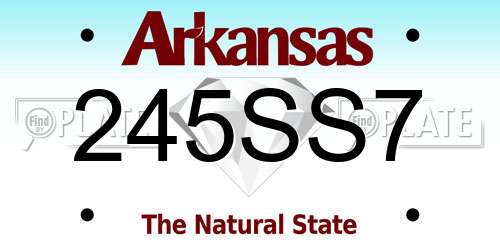 245SS7 Arkansas License Plate
