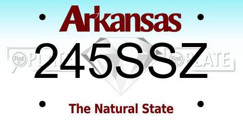 245SSZ Arkansas License Plate