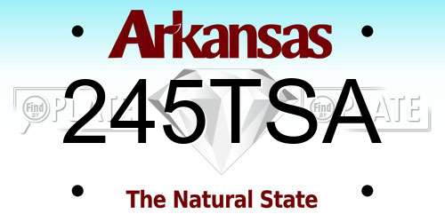 245TSA Arkansas License Plate