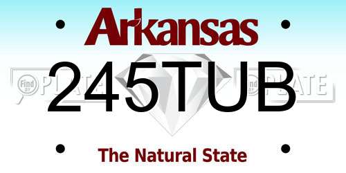 245TUB Arkansas License Plate