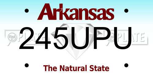 245UPU Arkansas License Plate