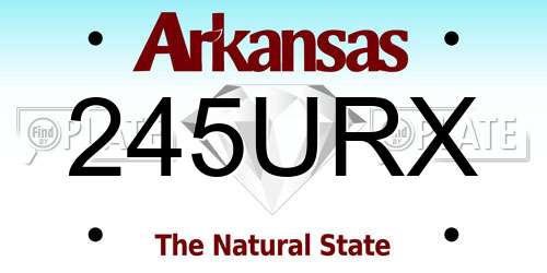 245URX Arkansas License Plate