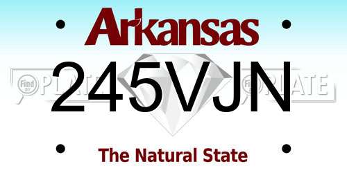 245VJN Arkansas License Plate