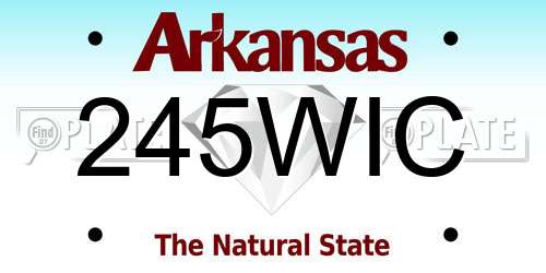 245WIC Arkansas License Plate
