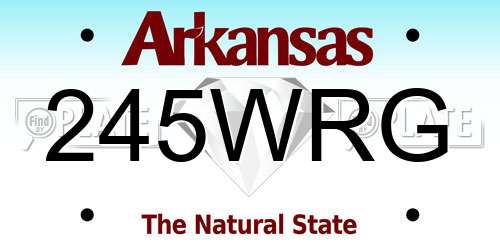 245WRG Arkansas License Plate
