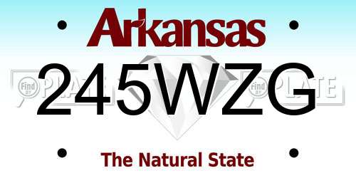 245WZG Arkansas License Plate