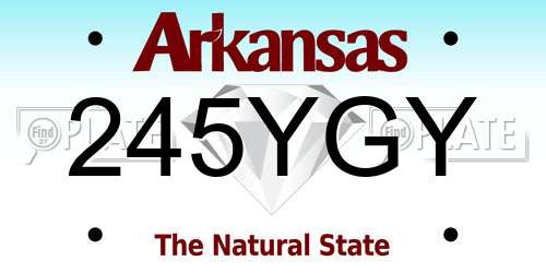 245YGY Arkansas License Plate
