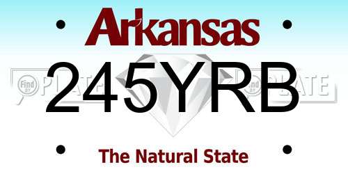 245YRB Arkansas License Plate