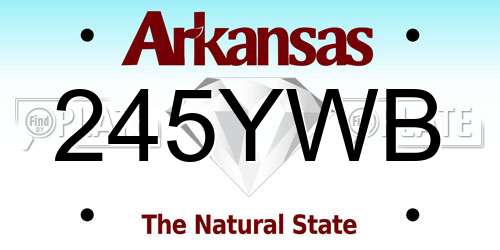 245YWB Arkansas License Plate