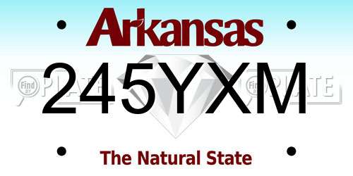 245YXM Arkansas License Plate