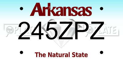 245ZPZ Arkansas License Plate