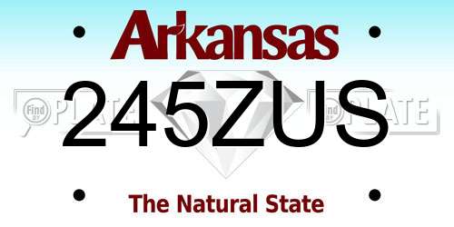 245ZUS Arkansas License Plate