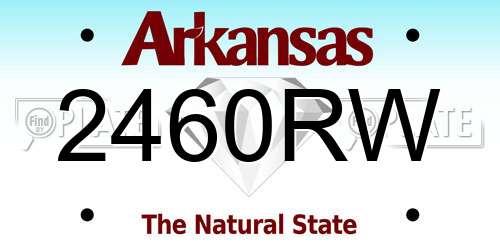 2460RW Arkansas License Plate