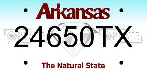 24650TX Arkansas License Plate