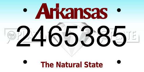 2465385 Arkansas License Plate